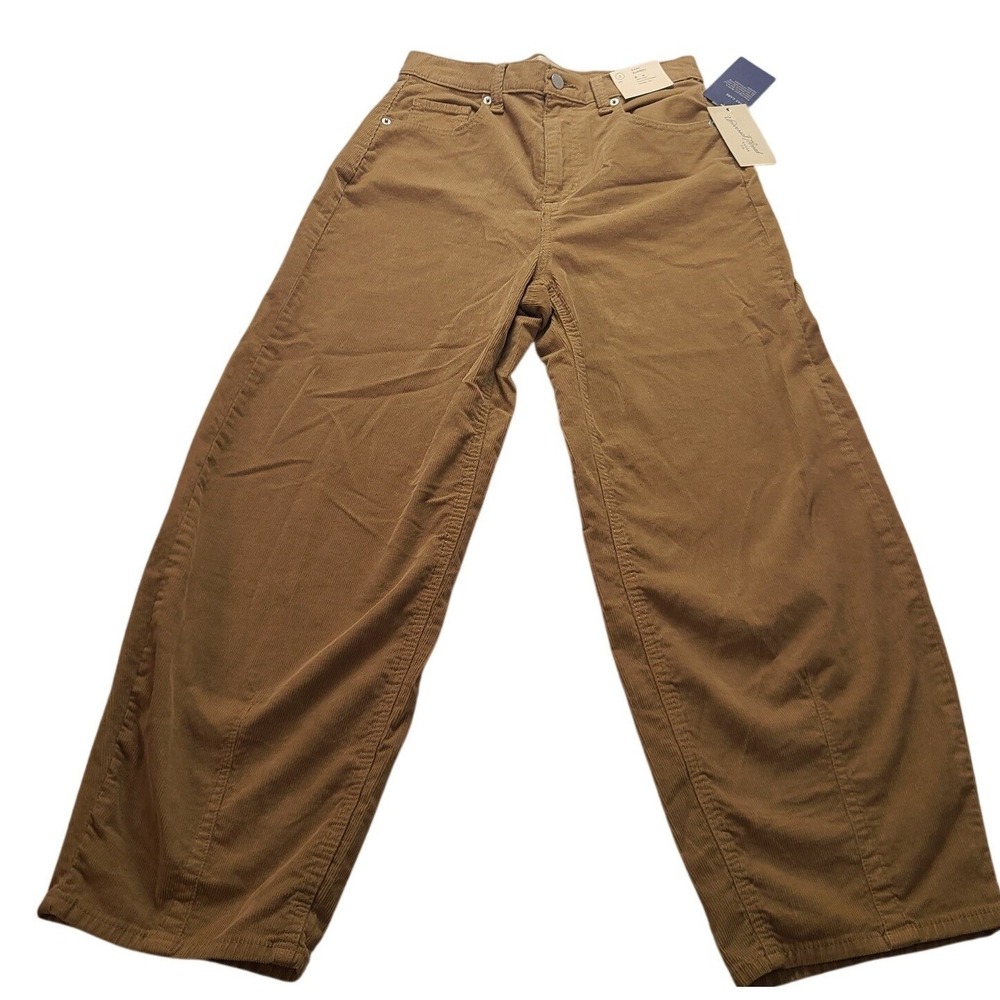 Universal Thread Women's Easy Barrel Corduroy Pants Tan Brown High Rise 2R NEW